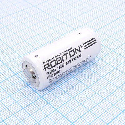 Аккумулятор 16х34мм 16340 450мАч.