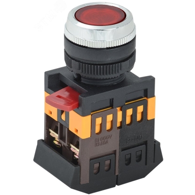 Кнопка ABLFS-22 d22мм 1з+1р 240В неон кр. BBT30-ABLFS-K04