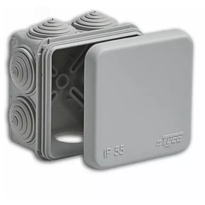 Коробка распределительная ОП 70х70х40мм 7 вводов IP55 сер. 67030