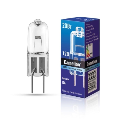 Лампа галогенная JC 20Вт 12В капс. g4 1955