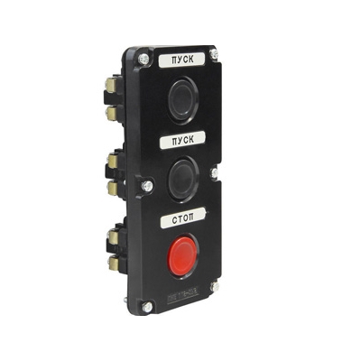 ПКЕ 122-3 У2, 10А, 660В, 3 элемента, чёрный и красный цилиндр, в нишу, IP54 (ЭТ)