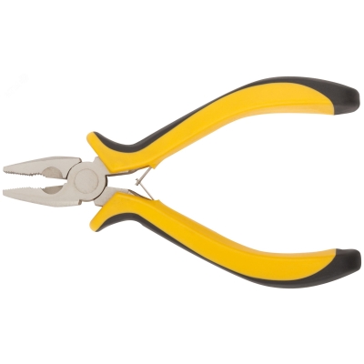 Плоскогубцы комбинированные ""мини"" Профи, никелированное покрытие, черн.-желт.мягк. ручки 125 мм 51632