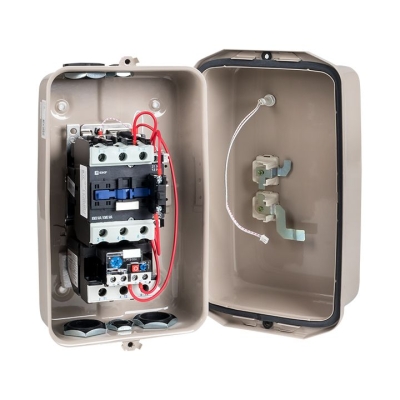 Пускатель в корпусе IP65 КМЭ 50А 230В с РТЭ Ir-37-50А и индик. PROxima ctrp-r-50-230v-led