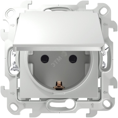 Розетка 1-м СП 24 16А IP44 2P+E Push&Go механизм бел. 2420448-030