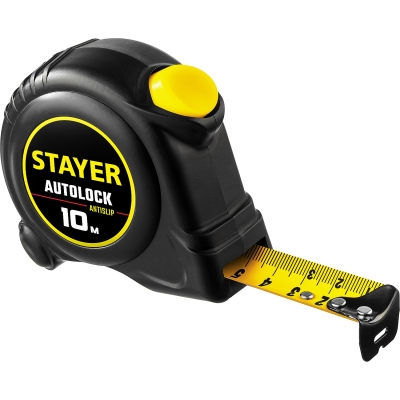 STAYER AutoLock, 10 м х 25 мм, рулетка с автостопом (2-34126-10-25)