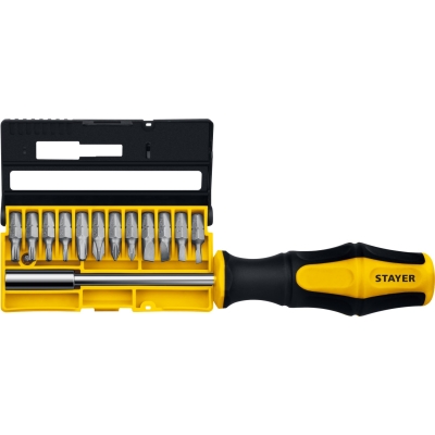 STAYER Hercules-B13, 13 предм., отвертка-битодержатель с насадками (25813)