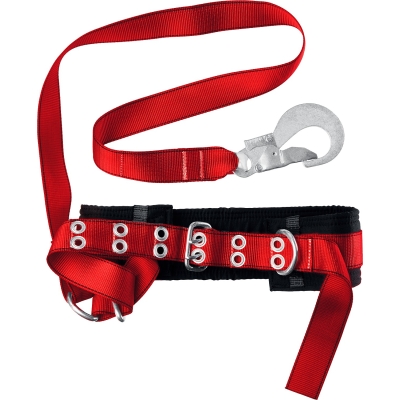 ЗУБР ПАМИР страховочный строп, фурнитура из оцинкованной стали, 2 точки крепления, размер L (1140-1440), безлямочный пояс (11585)